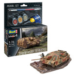 KIT PARA MONTAR REVELL MODEL SET TANQUE DE GUERRA JAGDPANZER IV (L/70) 1/76 83 PEÇAS COMPLETO COM TINTAS COLA E PINCEL REV 63359